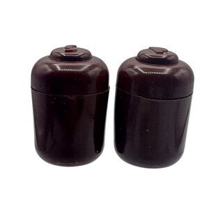 Vintage Carvanite Mechanical Salt & Pepper Shakers - Travel, Portable S&P